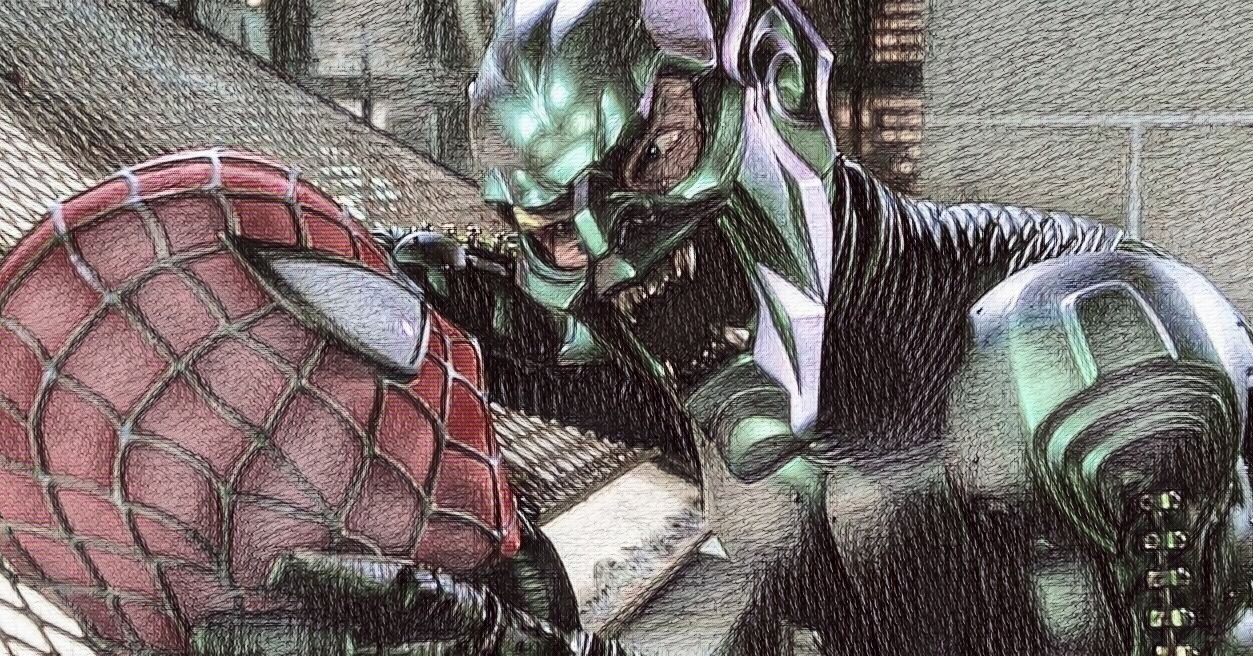 green goblin fighting spiderman